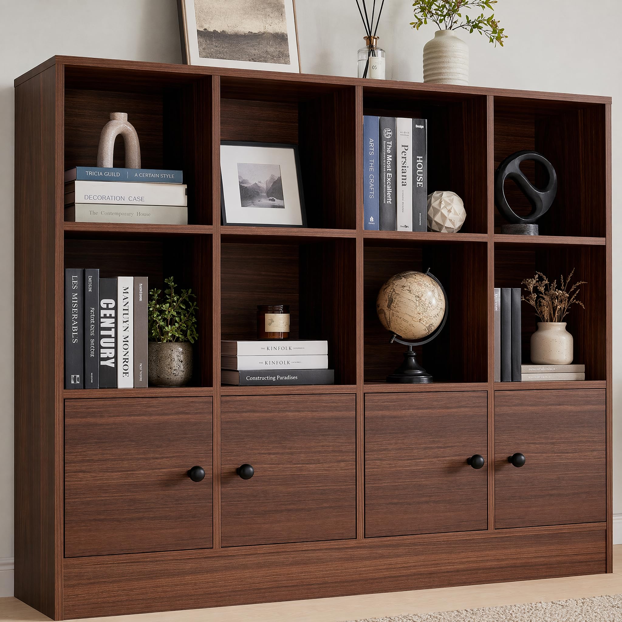 Amazon.com: Cozy Castle Brown Wood Bookcase, 12 Cube Display Shelf
